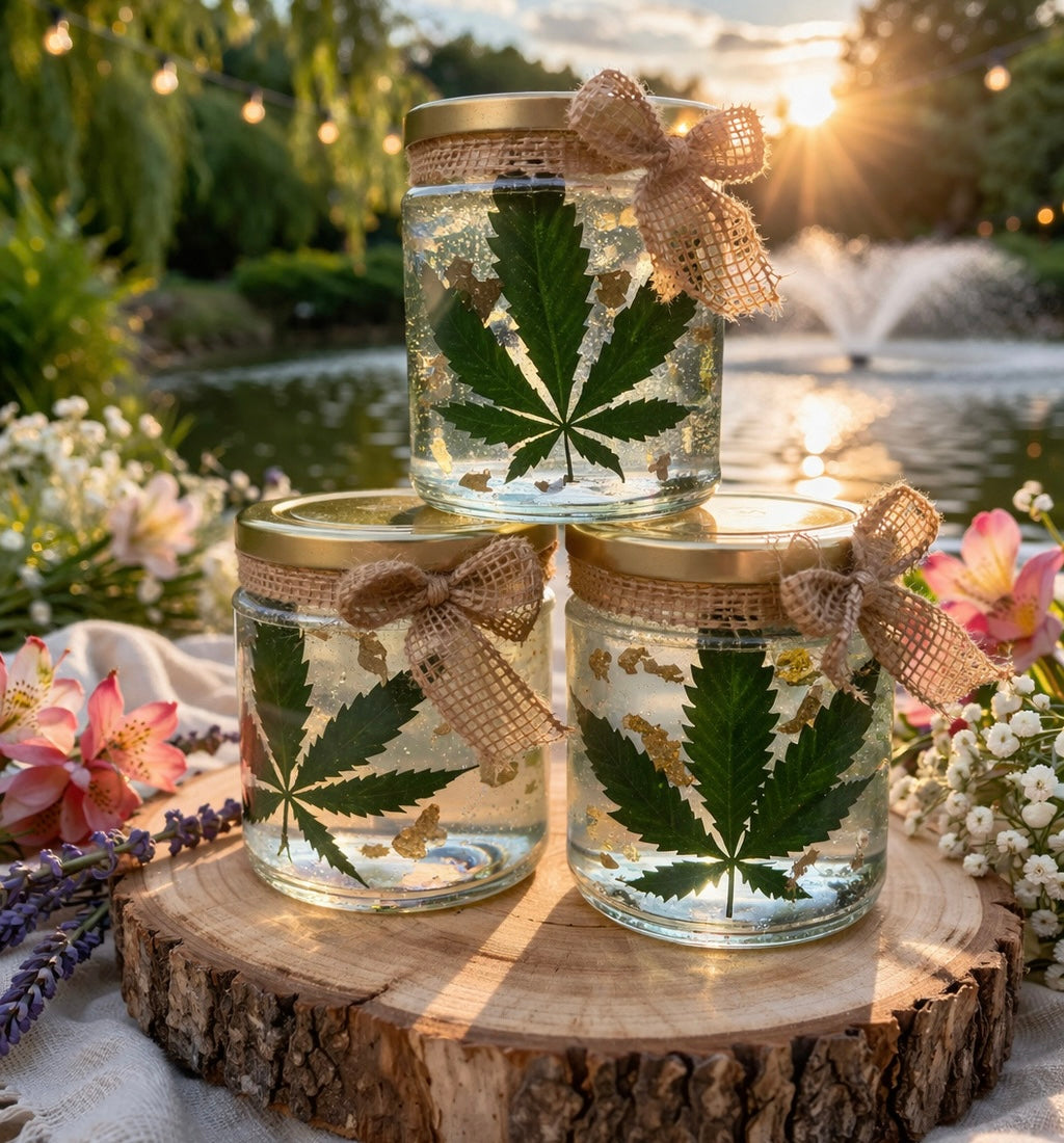 Hemp Leaf Botanical Candle – Sandalwood, Vanilla & Hemp Flower